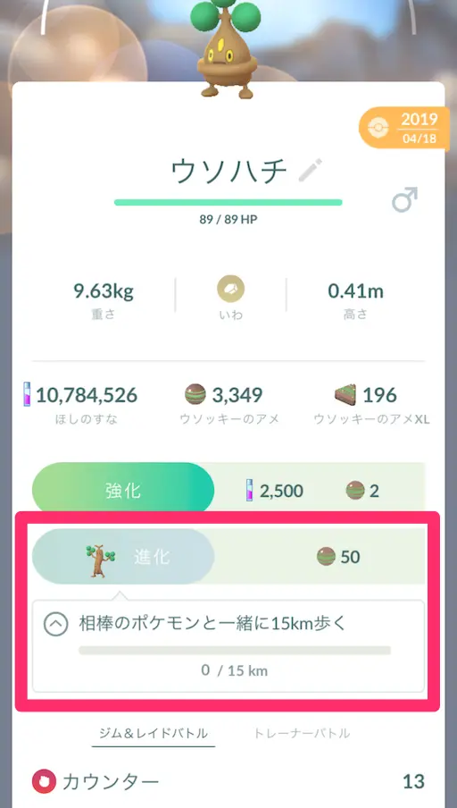 ウソハチを相棒にして15キロメートル歩いて進化