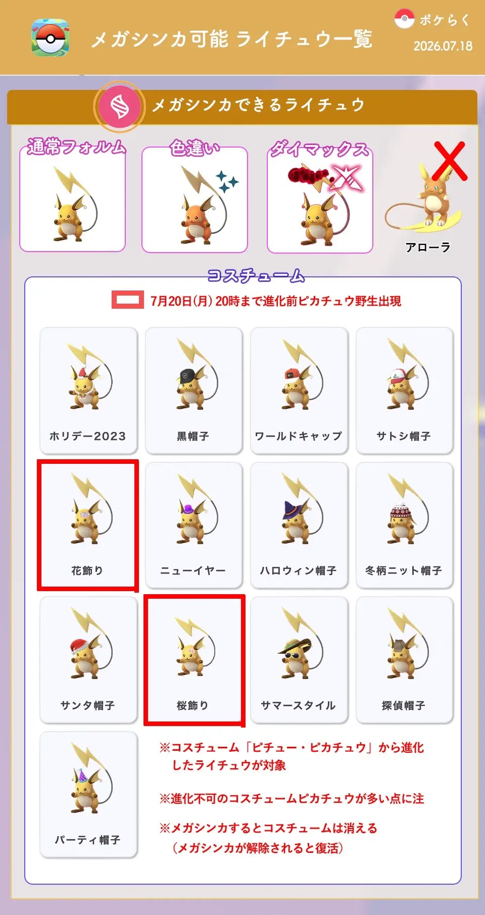メガシンカ可能ライチュウ
