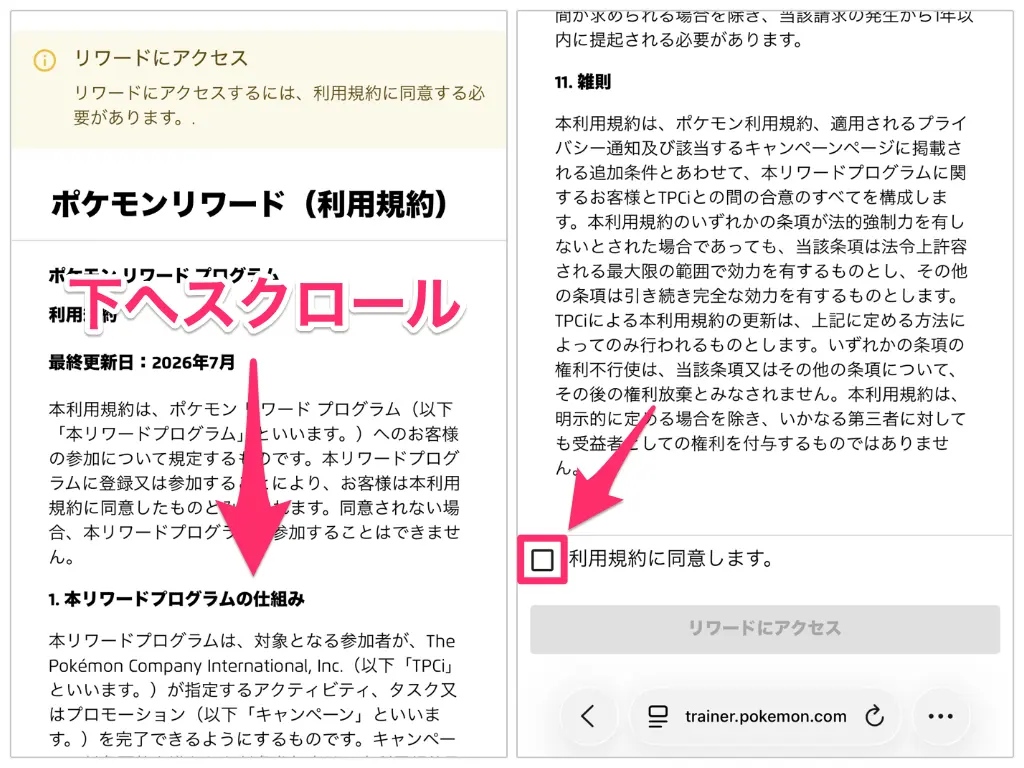 利用規約に同意