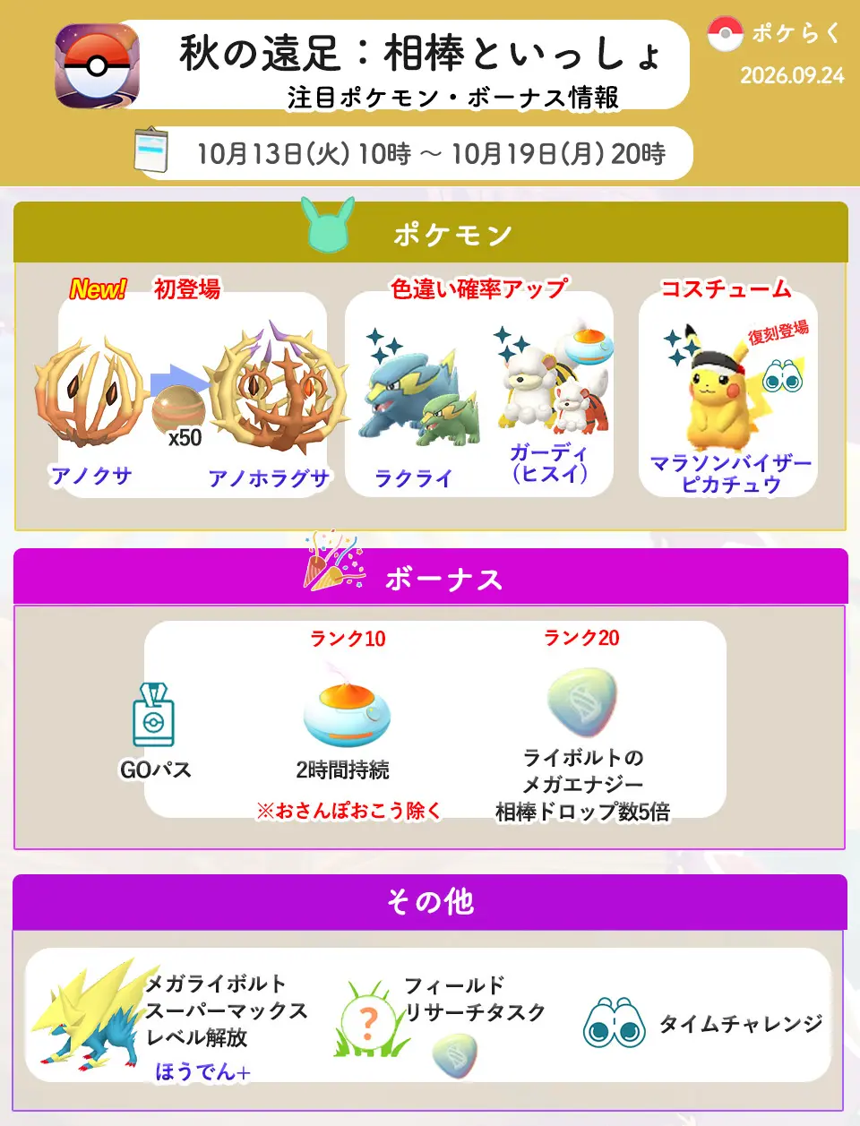 秋の遠足相棒といっしょイベント情報まとめ
