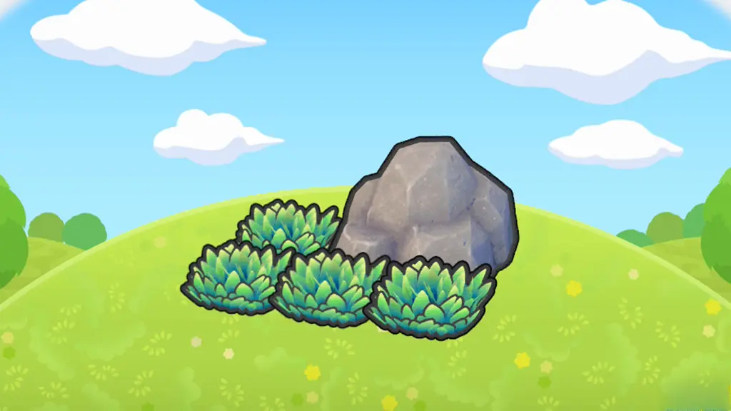 岩かげの草むら