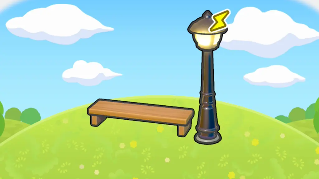 照らされたベンチ