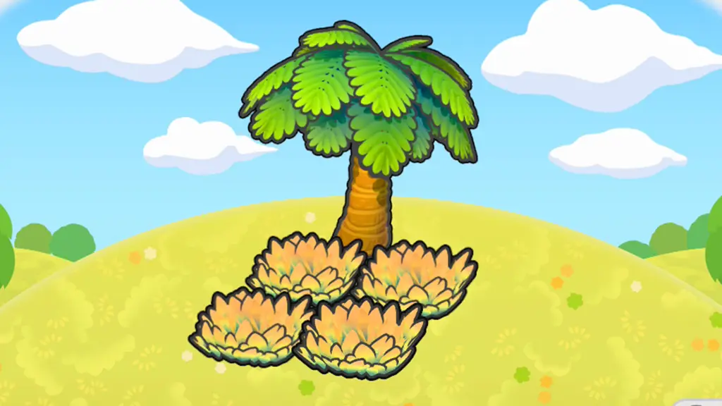 木かげの黄色の草むら