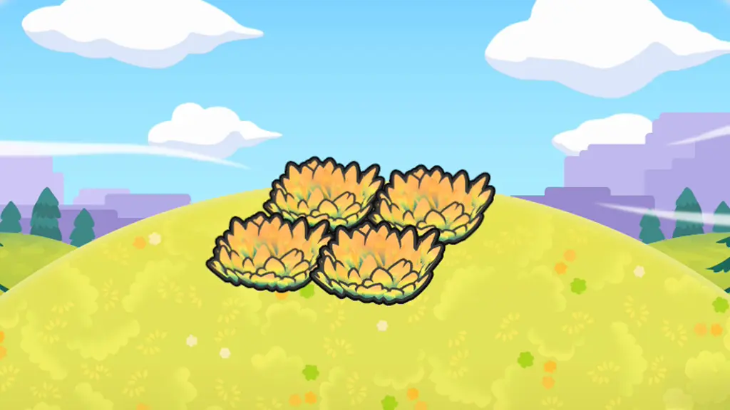 高台の黄色の草むら