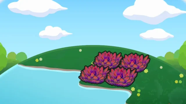 うるおう赤い草むら