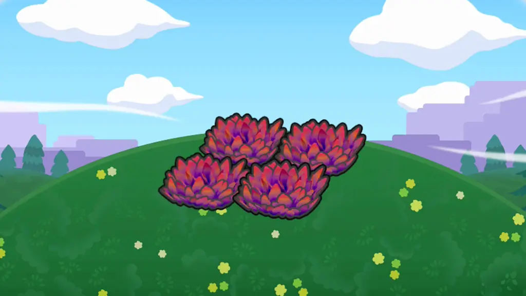 高台の赤い草むら