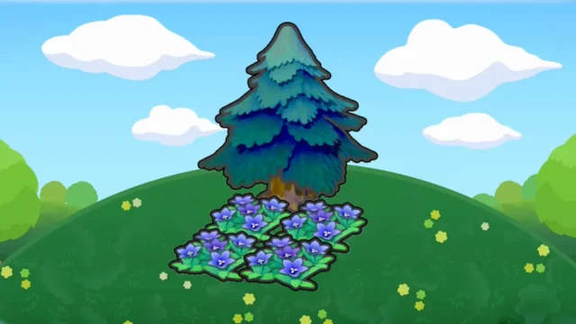 木かげのゆうがな花畑