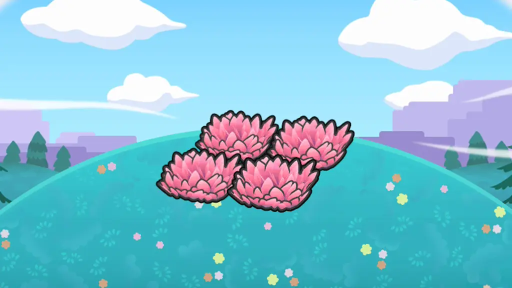 高台のピンクの草むら