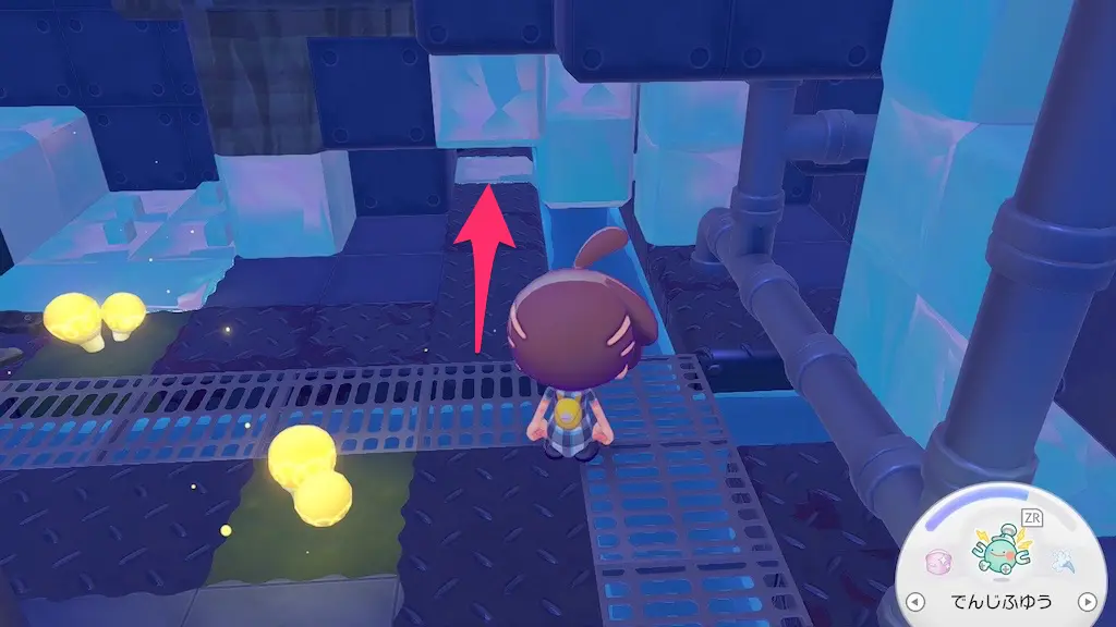 先の正面にある1マスの抜け道を通り抜ける